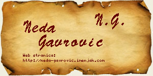 Neda Gavrović vizit kartica